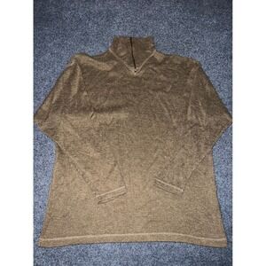 Vintage J. Riggings Mens Large Brown Quarter Zip Pullover Sweater Cotton Blend